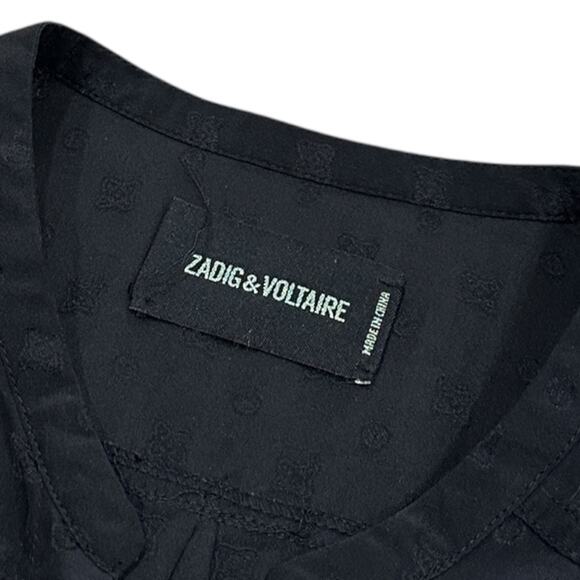 Zadig & Voltaire Tink Jacquard Motif Silk Blouse - Picture 6 of 8